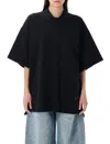 Alexander Wang Black Oversized Polo Tee In Black