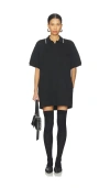 Alexander Wang Relaxed Mini Polo Dress In Black
