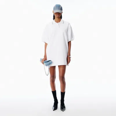 Alexander Wang Relaxed Polo Cotton Minidress In White