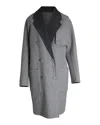 Alexander Wang Reversible Double-breasted Coat In Grey Virgin Wool In Grey