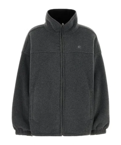 Alexander Wang Reversible Funnel Track Jacket In Gray