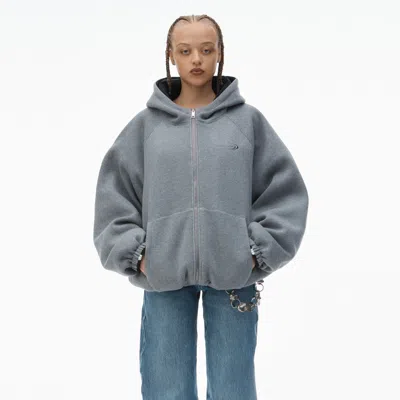 Alexander Wang Reversible Raglan Hoodie In Black