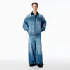 Alexander Wang Reversible Trucker Jacket In Blue