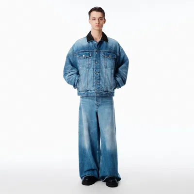 Alexander Wang Reversible Trucker Jacket In Blue