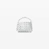 Alexander Wang Rex Small Studded Wavy Leather Top-handle Bag In Optic White