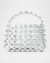 Alexander Wang Rex Small Studded Wavy Leather Top-handle Bag In Optic White