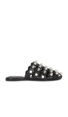 Alexander Wang Black Leather Sandals In 黑色