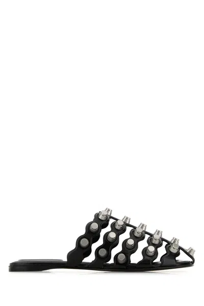 ALEXANDER WANG ALEXANDER WANG BLACK LEATHER REXA SLIPPERS