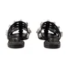 Alexander Wang Rexa Cage Slide Flat In Black