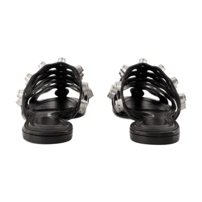 Alexander Wang Rexa Cage Slide Flat In Black