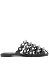 Alexander Wang Black Leather Sandals In 001 Black