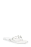 Alexander Wang White Rexa Thong Flat Sandals In Optic White
