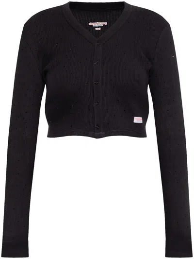 Alexander Wang V-neck Cropped Cardigan In Black
