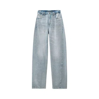 Pre-owned Alexander Wang Rhinestone Drawcord Balloon Jogger 'light Bleach' | Blue | Women's Size 27