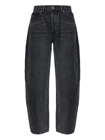 Alexander Wang Rhinestone-embellished Cotton Jeans In Black