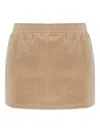 Alexander Wang Rhinestone-embellished Embossed-logo Mini Skirt In Neutral