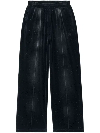 Alexander Wang Rhinestone-embellished Track Pants In Black