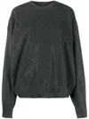 Alexander Wang Rhinestone-embellished Wool Jumper In Grey