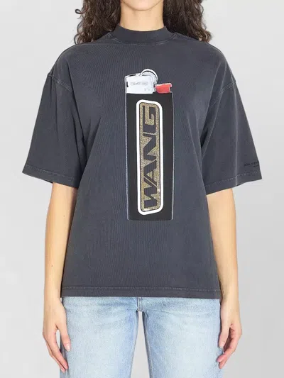 ALEXANDER WANG RHINESTONE LIGHTER GRAPHIC COTTON T SHIRT