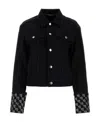 Alexander Wang Embellished Cotton Straight Jacket In Black