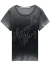 Alexander Wang Rhinestone Logo T-shirt In Gray