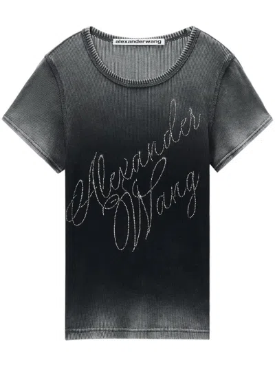 ALEXANDER WANG ALEXANDER WANG RHINESTONE LOGO T-SHIRT