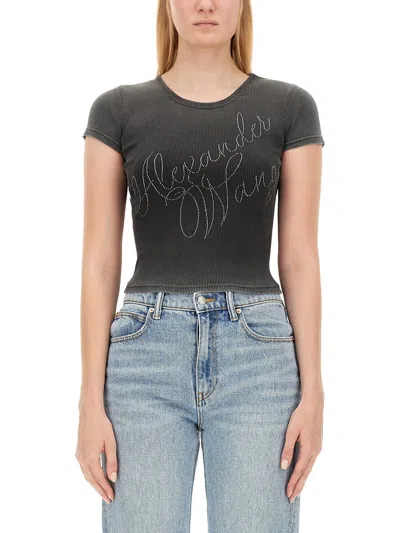 ALEXANDER WANG RHINESTONE LOGO T-SHIRT