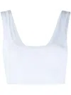 Alexander Wang Rhinestone-trim Cropped Top In Blue