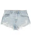 Alexander Wang Jeans Shorts With Integrated Boxer In Blue