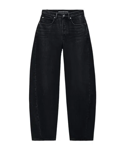 Alexander Wang Rhinestone-embellished Cotton Jeans In Black