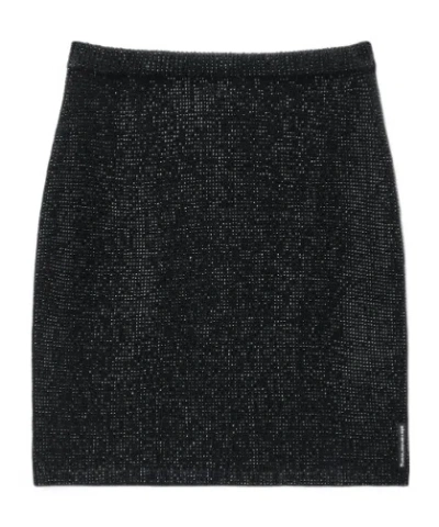 Alexander Wang Rhinestone-embellished Mini Skirt In Black