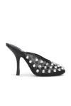 Alexander Wang Mesh Pointed Toe Mules With Studded Embellishments In Black