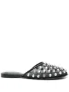 Alexander Wang Rhodes Stud-embellished Mesh Ballet Flats In 001 Black