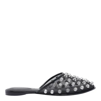 Alexander Wang Rhodes Embellished Flat Slippers In Black