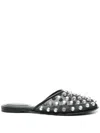 Alexander Wang Rhodes Stud-embellished Mesh Ballet Flats In Black