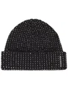 Alexander Wang Rib Beanie With Allover Hotfix Crystal Accessories