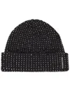 Alexander Wang Rib Beanie With Allover Hotfix Crystal Accessories