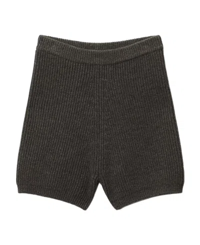 Alexander Wang Rib Wool Cycling Shorts In Gray