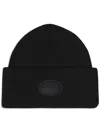 Alexander Wang Dome Logo Beanie In Ribbed Wool Stretch