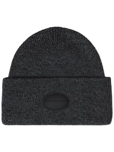 Alexander Wang Ribbed Beanie With Domed Logo Patch Accessories