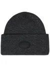 Alexander Wang Ribbed Beanie With Domed Logo Patch Accessories In Grey