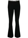 Alexander Wang Ribbed Chain-link Flared Trousers In Black