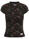 Alexander Wang Ribbed Cotton T-shirt In Black
