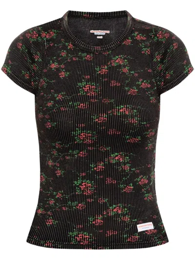Alexander Wang Ribbed Cotton T-shirt In Black
