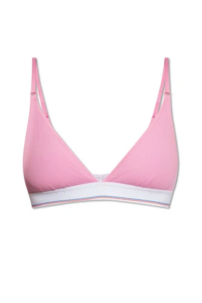 Alexander Wang Ribbed Jersey Triangle Bra In Pink
