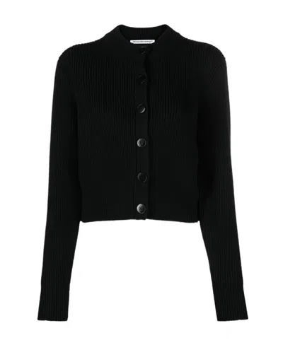Alexander Wang Ribbed-knit Cardigan In Black