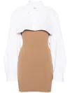 Alexander Wang Ribbed-knit Layered Dress In White