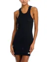 Alexander Wang Ribbed Knit Racerback Tank Dress In Black