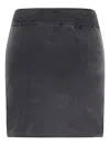 Alexander Wang Ribbed Logo-embossed Skirt In Black