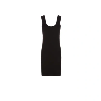 Alexander Wang Logo-embossed Mini Dress In Black